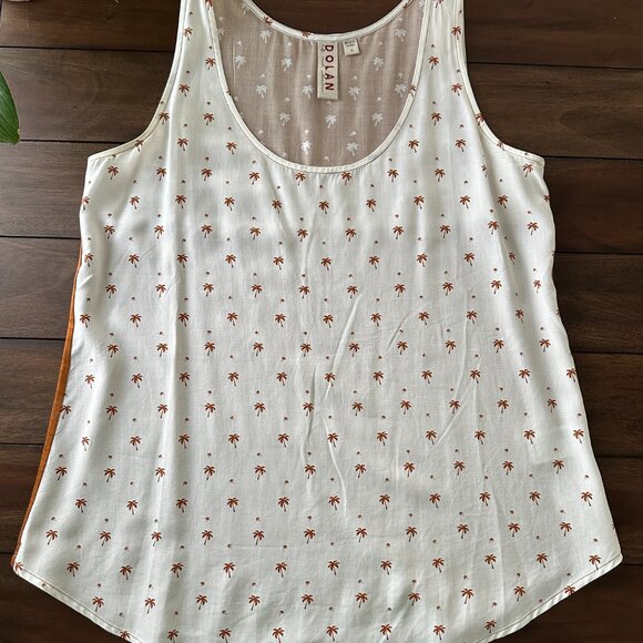 Anthropologie Dolan Palm Tree Design Tank Top Medium EUC - Picture 2 of 15